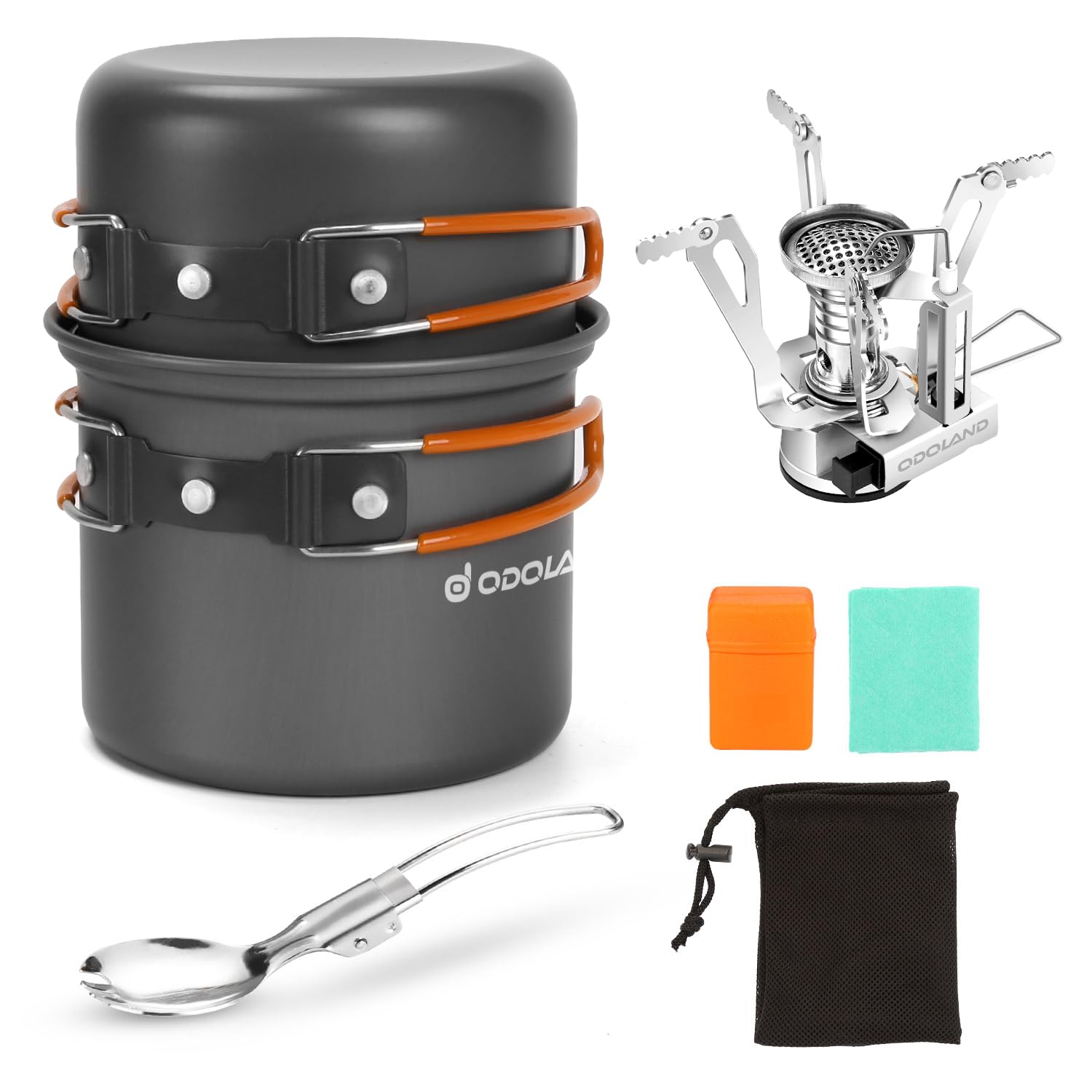 Amazon.com : Odoland 6pcs Camping Cookware Mess Kit with